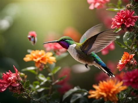 Premium AI Image | A hummingbird hovering in the air