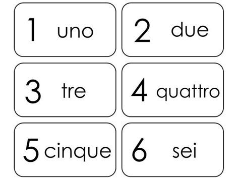 20 Printable Italian Numbers 1-20 Flashcards. Preschool Thru - Etsy ...