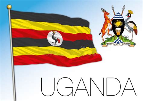 Uganda Official National Flag and Coat of Arms, Africa Stock Vector ...