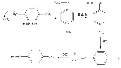 The reaction of chloroform with alcoholic KOH with p-toluidine form\n \n \n \n \n