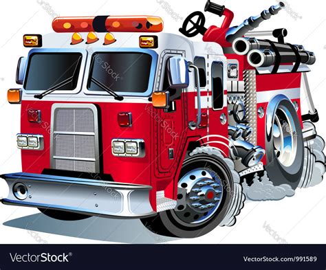 Cartoon fire truck Royalty Free Vector Image - VectorStock