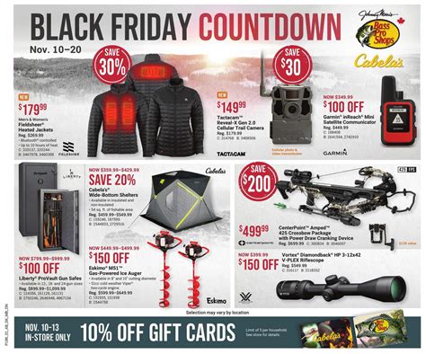 Bass Pro Shops Black Friday Countdown Flyer November 10 to 20