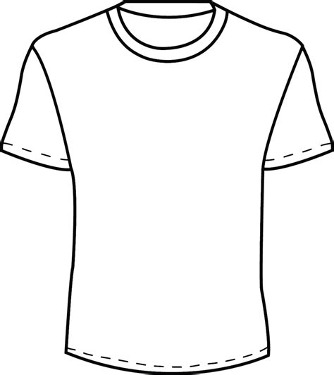 Blank T Shirt Template For Colouring - ClipArt Best