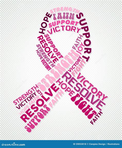 Breast Cancer Awareness Month Lettering With Woman Self Exam Vector Illustration | CartoonDealer ...