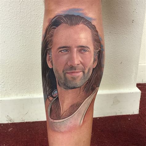 Portrait Tattoo of Nicholas Cage from the old Classic film 'Con Air ...