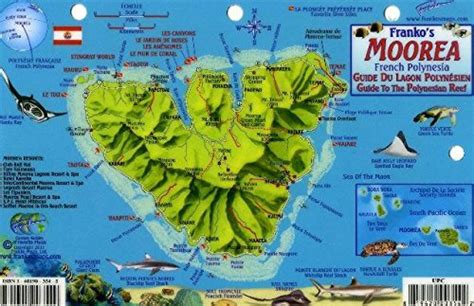 Moorea, French Polynesia, Guide to the Polynesian Reef by Frankos Maps | Maps.com.com