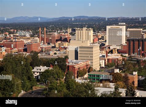 Spokane, Washington city skyline view from Pioneer Park Stock Photo - Alamy