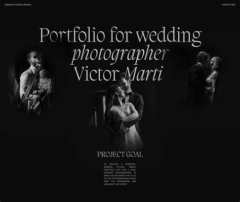 Portfolio for a wedding photographer on Behance