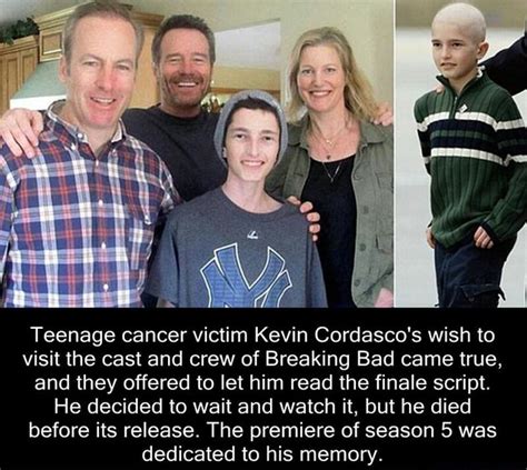 Teenage cancer victim Kevin Cordasco's wish to visit the cast and crew of Breaking Bad came true ...