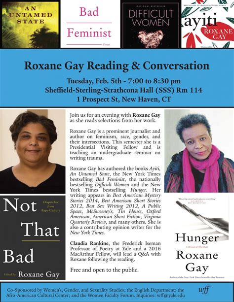 Roxane Gay Reading & Conversation | Women's, Gender, and Sexuality Studies