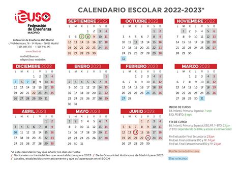 Calendario Escolar 2023 2024 Madrid Pdf - Image to u