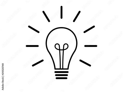 Light bulb line drawing vector Stock Vector | Adobe Stock