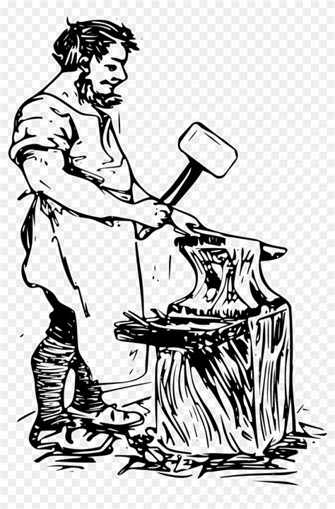 Download Jpg Black And White Download Blacksmith Hammer Clipart ...