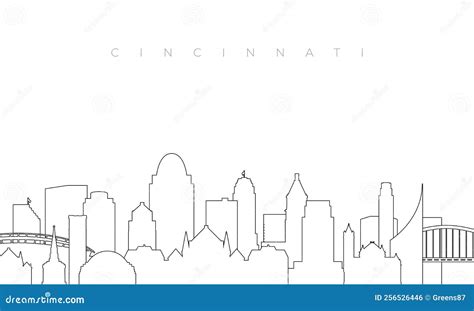 Outline Cincinnati Skyline. Stock Vector - Illustration of cincinnati ...