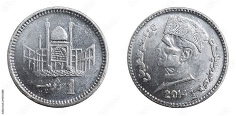 Pakistan one rupee coin on a white isolated background Stock Photo ...