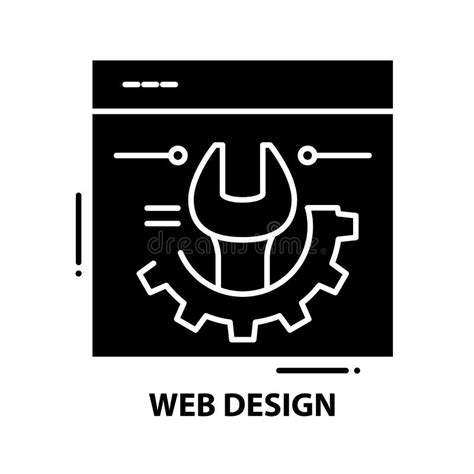 Web Design Symbol Icon, Black Vector Sign with Editable Strokes ...