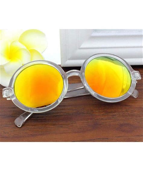 Coating Sunglasses Vintage Round Sunglasses Men Women Retro Red As Picture - Multi - CW18YNDEE7Q