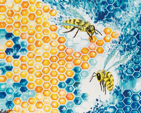 ACRYLIC PAINTING – HONEY BEES – Art by Esther Vancouver Island Artist ...