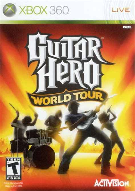 Guitar Hero: World Tour (2008) Xbox 360 box cover art - MobyGames