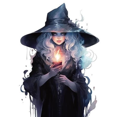 Beautiful Dark Ghothic Witch scary horror watercolor clipart illustration | Premium AI-generated ...