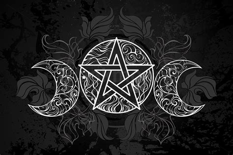 White Pentagram with Leaves (914113) | Illustrations | Design Bundles