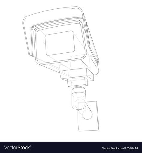 Outline cctv camera security camera Royalty Free Vector