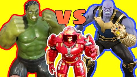 Avengers toys - Angry Hulk vs Thanos vs Iron Man - YouTube