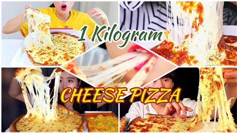 1 KILOGRAM EXTRA CHEESE PIZZA MUKBANG ASMR COMPILATION - YouTube