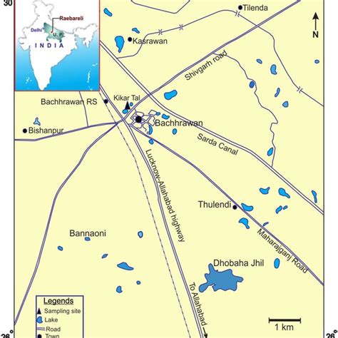 Map showing study site Kikar Tal in Raebareli District, Uttar Pradesh ...