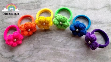 Easy Crochet Flower Hair Ties || Beginning Crochet Projects🌸 - YouTube