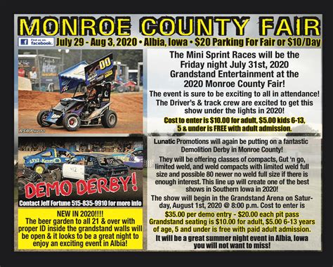 2020 MONROE COUNTY FAIR FLYER - Ottumwa Radio