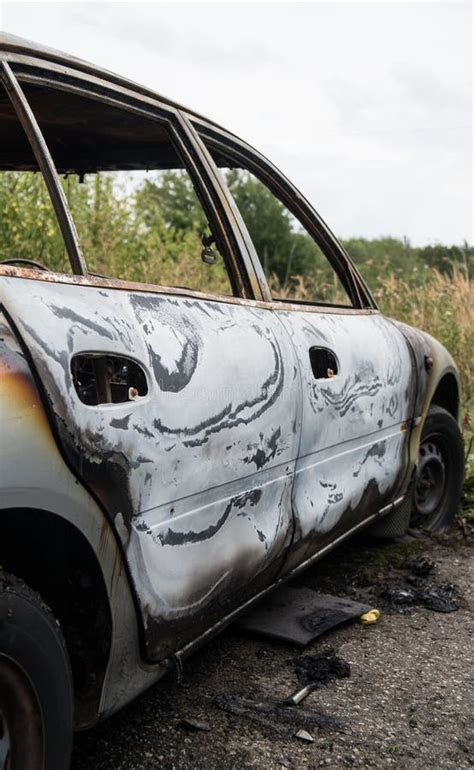 Burned out car. stock photo. Image of abandon, road - 127828764