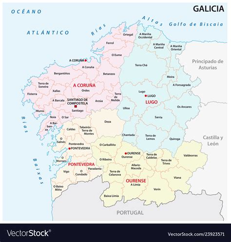 Galicia Spain Map Regions