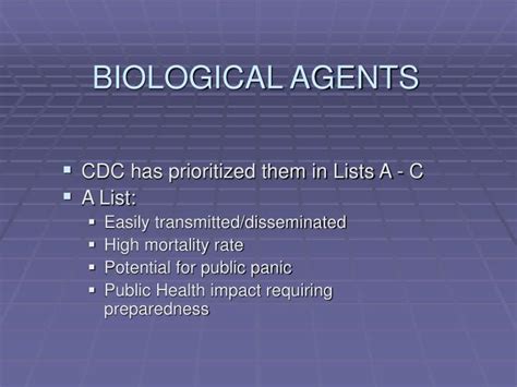 PPT - BIOLOGICAL AGENTS PowerPoint Presentation, free download - ID:2948922