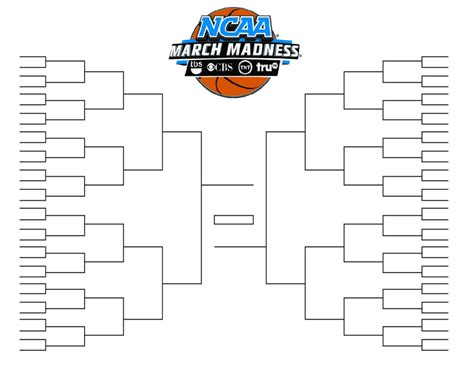 Printable Ncaa Men's D1 Bracket For 2019 March Madness Tournament ...