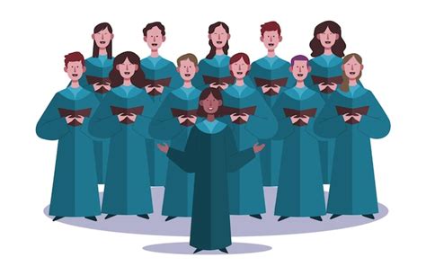 Free Vector | Gospel choir singing illustration