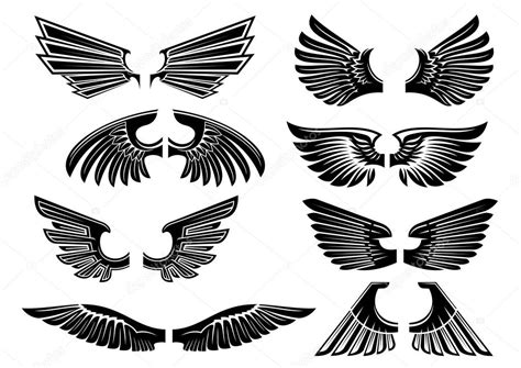 Tribal angel wings for heraldry or tattoo design Stock Vector Image by ...