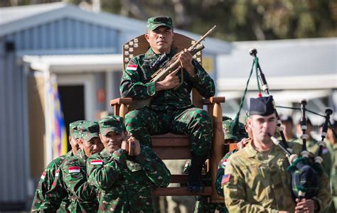 Indonesian Army (TNI-AD) soldier being celebrated for his marksmanship ...