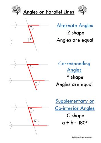 Types Of Angles Parallel Lines