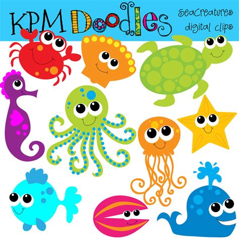 Cute Clipart Sea Animals - Image to u