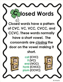 The Six Syllable Types-CLOVER by Z Mo | TPT