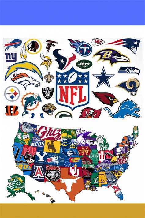 a map of the united states with different nfl logos on it