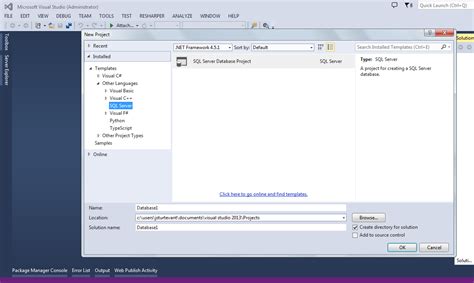 Visual Studio 2013 SQL Server Database Projects · James Sturtevant