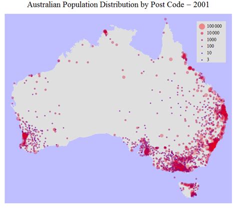 Australian Population Distribution by Post Code - 2001, 2006, 2011 ...