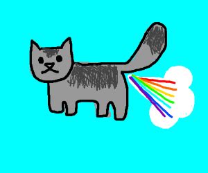 Cat Farting Out Rainbows - Drawception