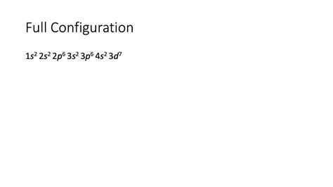 Cobalt 2 Electron Configuration