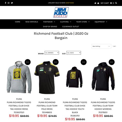 2019 Richmond Football Club - Save up to $90 on Mens, Womens & Kids Apparel (+ $15 Shipping or ...