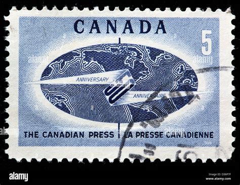 Canadian press anniversary, postage stamp, Canada, 1967 Stock Photo - Alamy