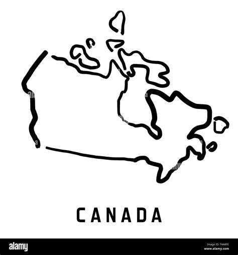 Canada map outline - smooth simplified country shape map vector Stock ...