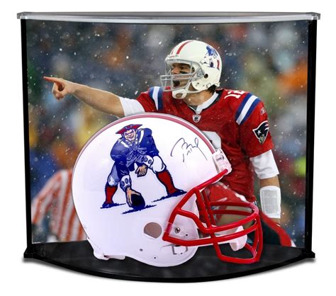 Tom Brady Signed Patriots Throwback Full-Size Helmet with Custom Acrylic Curve Display Case ...